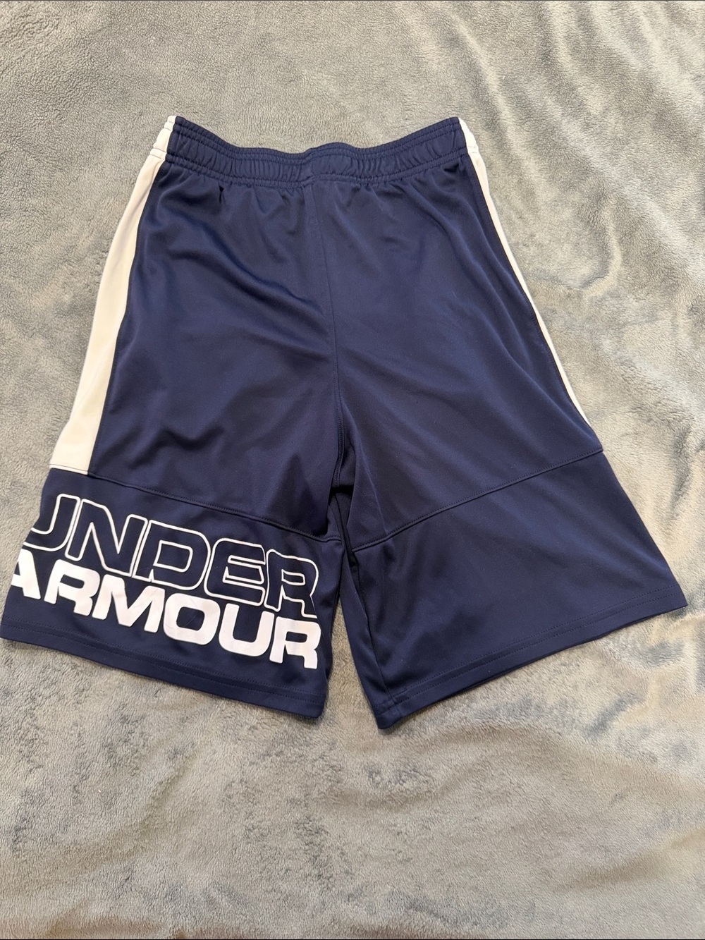 Under Armour Navy Athletic Shorts with White Panels